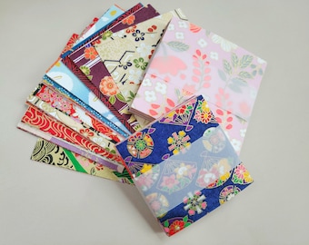 Assorted Mini Yuzen Paper, Small Origami Paper Pack, Japanese Washi Chiyogami, 7.5cm or 6cm, 50 or 100 Sheet Pack