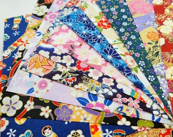 20 Assorted Origami Yuzen Paper, Japanese Decorative Handmade Paper, Washi Chiyogami, (6"x6")