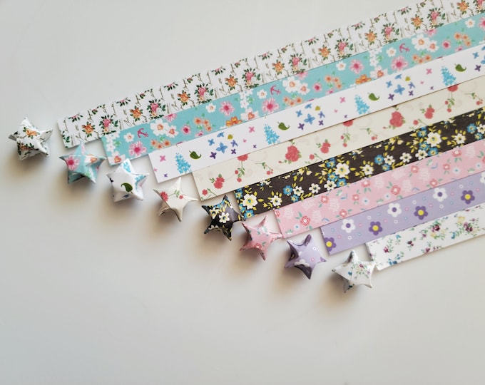 Floral Origami Paper Strips 136 Sheets Assorted Flower Etsy