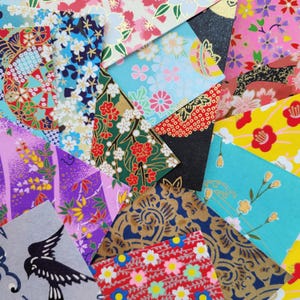 Assorted Mini Yuzen Paper, Small Origami Paper Pack, Japanese Washi Chiyogami, Choose Sizes, 25/50/100 Sheets Pack