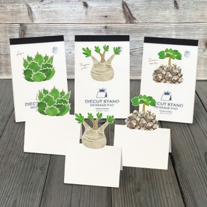 Desert Plant Die Cut Memo Pad, Agave, Elephant Foot, Succulent, Message Note Stand, Table Place Card, Plant Lover, 50 feuilles