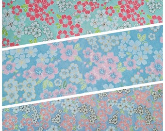 Large Echizen Yuzen Paper, Cherry Blossom, Origami Craft, Chiyogami Washi, Japanese Decorative Paper, Decoupage, Scrapbook, #