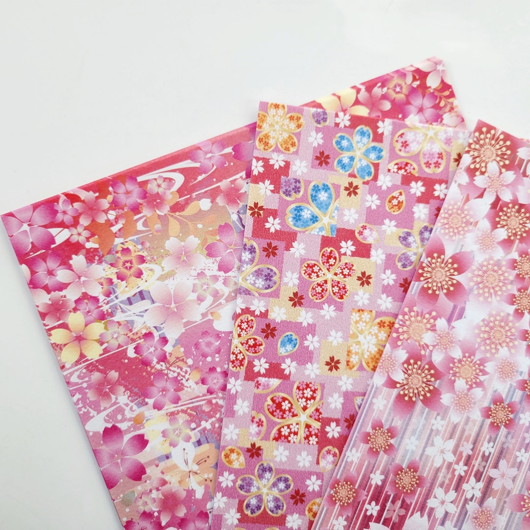 Cherry Blossom Origami Paper, 6x6, Chiyogami Folding Paper, Decorative