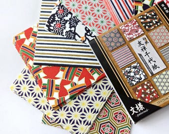 3"x3" Vintage Style Origami Paper Pack, Traditional Pattern Edo Period, Japanese Chiyogami Washi Sheets, 7.5x7.5cm, 10 Designs (120 sheets)