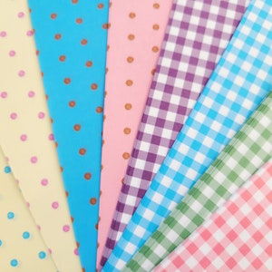 Dot & Gingham Origami Paper, 6&quot;x6&quot;, Pastel Design, Checkered Dot Scrapbook Paper, Spring Summer Easter Crafting, 15x15cm, 48 sheet