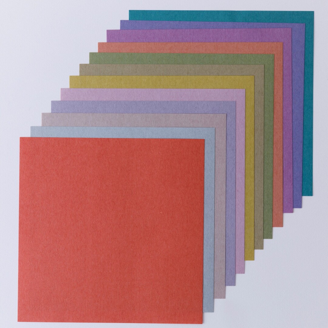 Fall Colors Origami Paper Pack, 6x6 Inch, 12 Solid Colors, 60 Sheets