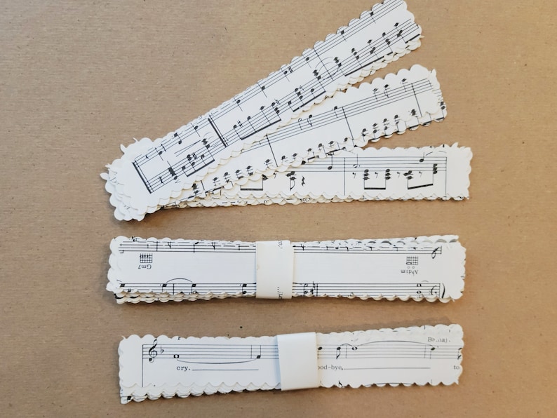 Music Note Paper Chain DIY Music Paper Chain Strips, Vintage Sheet Music Garland, Rustic ...