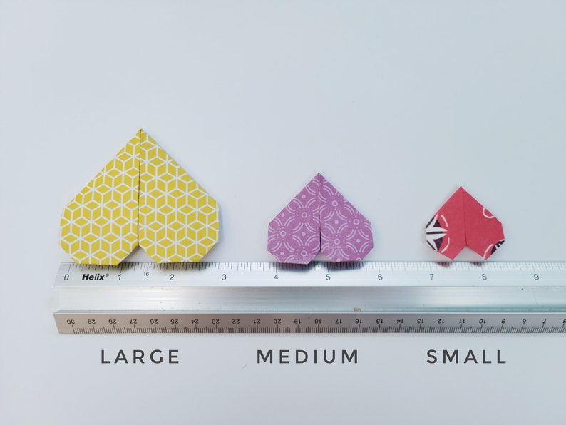 Assorted Origami Hearts, Colorful Patterned Paper Hearts, Card Making ...