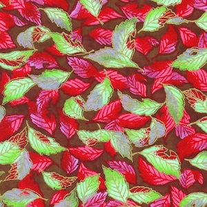 Large Yuzen Washi Paper, Red Autumn Fall Leaves, Gold Accent, Origami Chiyogami, Handmade Japanese Craft Paper, Various Sizes