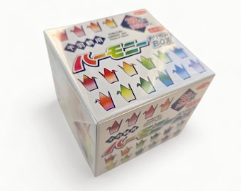 3" Harmony Box One Thousand Cranes Paper, Origami Chiyogami Gradient Colors, One Sided, 7.5x7.5cm, 1024 Sheets, by Showa Grim