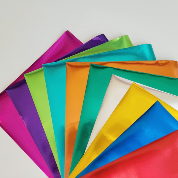 Origami Foil Paper Multi Color Pack, Metallic Folding Paper, 10 Colors, 15x15cm (6"x6") #Pick 20 or 80 sheets