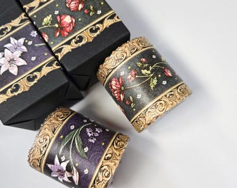 1pc Pavilio Die Cut Wide PE Tape, 47mm, Decorative Floral Masking Tape, Vintage Baroque Art, Junk Journal Decor