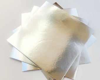 6"x6" Silver Origami Paper Pack, Metallic Foil Craft Paper, Japanese Folding Paper, 100 Sheets,15x15cm