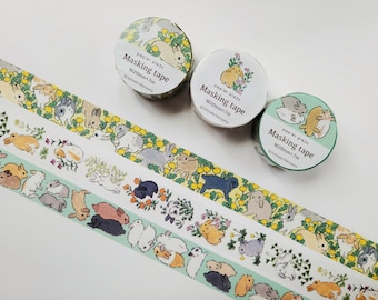 Coffee Rabbits Washi Tape, Cute Bunny Stationery Tape, Kawaii Animal Washi  Tape, Journal Masking Tape, Coffee Sticker Tape, Journaling Tape 