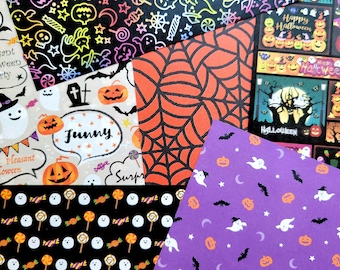 Halloween Origami Paper Pack, Double Sided Chiyogami Paper, Patterned Craft Paper,  15x15cm (6"x6"), 30 sheets, 3 Designs