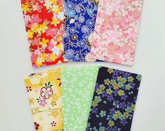 3 or 6pcs Gift Card Holder, Yuzen Mini Envelope, Decorative Floral Envelope, Birthday Christmas Money Gift Wrapping