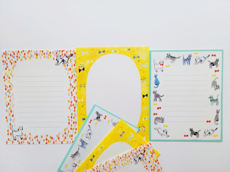 Kitty Cat Japanese Writing Set Letter and Envelope Kitten Etsy