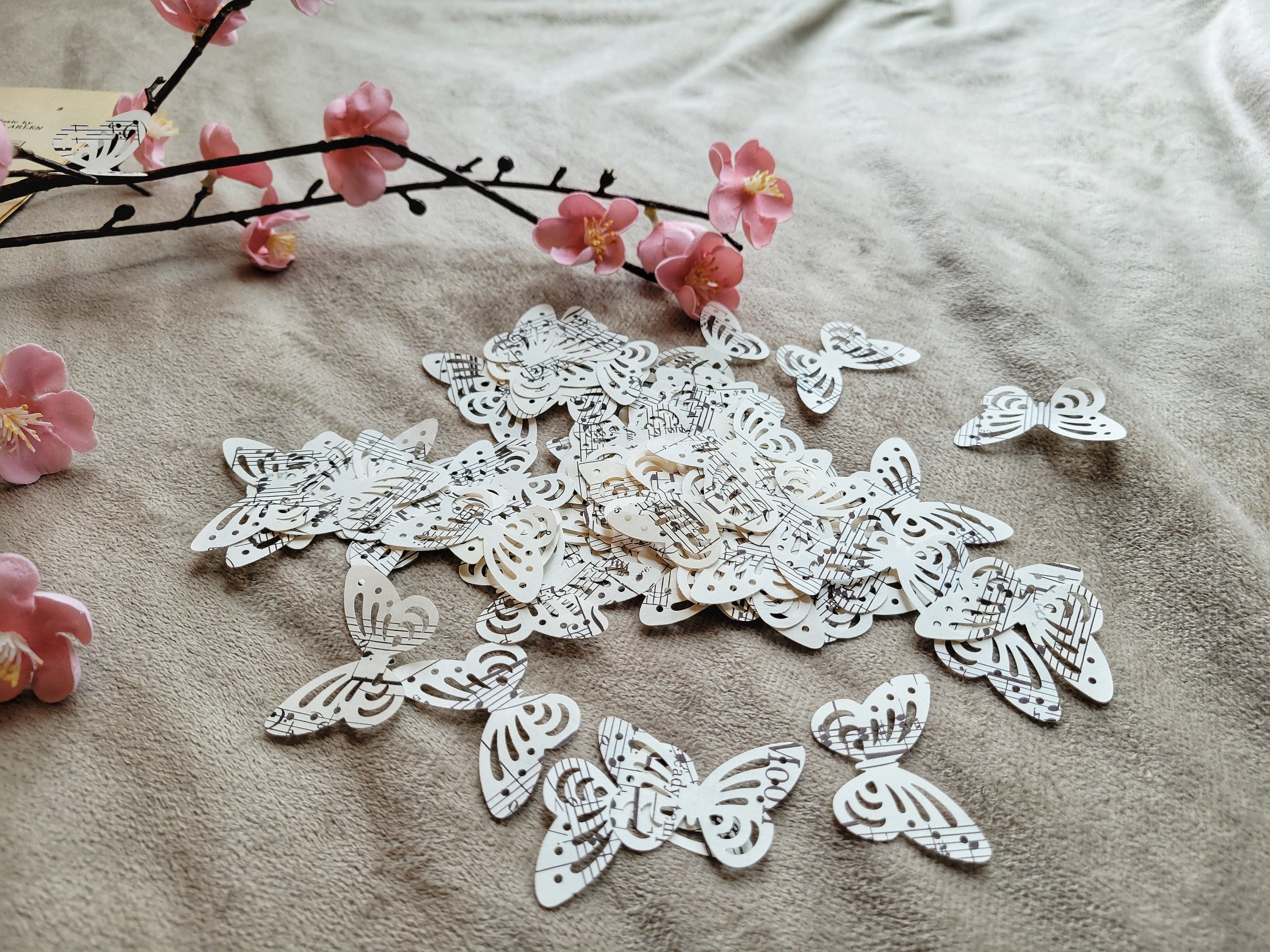 Sheet Music Butterfly Confetti Vintage Paper Die Cut Party Table Scatter Decor Scrapbooking Paper Junk Journal Butterfly