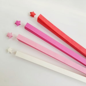 Red Pink Star Paper Strips, Origami Stars Paper, DIY Mini Stars for Girl Birthday Shower, 540 Sheets, 5 Gradient Colors