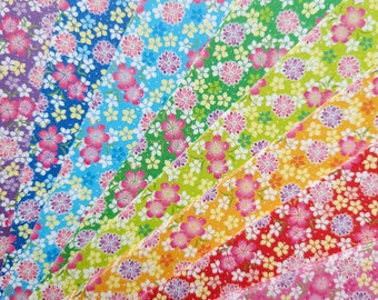 Floral Origami Paper Pack, 6"x6", Chiyogami Paper Pack, Japanese Decorative Craft Paper, Folding Paper, 15x15cm, 32 sheets