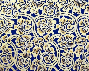 Large Yuzen Paper, Karakusa, Gold Geometric, Japanese Washi, Origami Craft, Handmade Luxury Paper, Various Size, #WM006