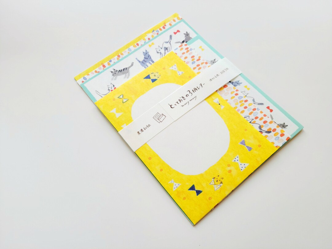 Kitty Cat Japanese Writing Set Letter and Envelope Kitten Etsy
