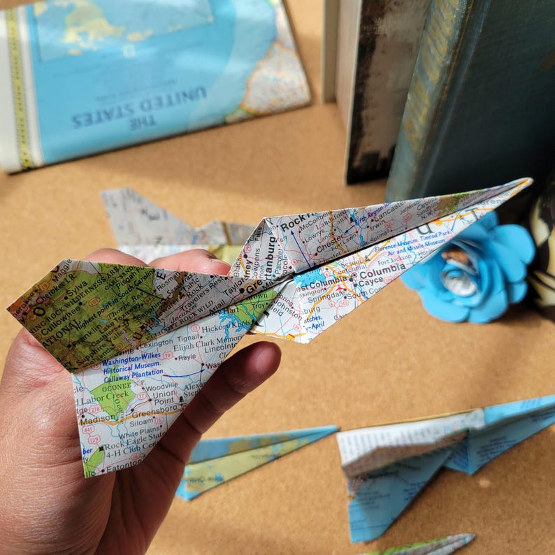 Map Paper Airplanes, Origami Aircraft, World Travel Birthday Party ...