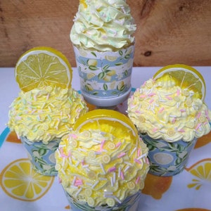 Fake Lemon Cupcake: Tiered Tray Decor, Photo Prop