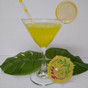 Fake Lemon Martini: Summer Cocktail Photo Prop, Tiki Bar Decor