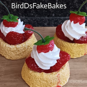 Realistic Fake Strawberry Shortcake: Dessert Display