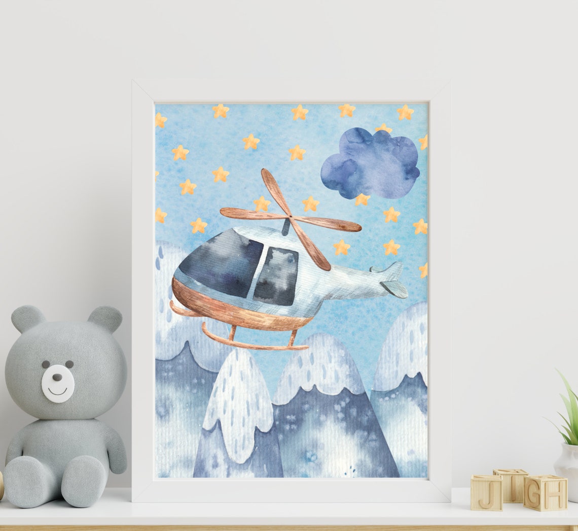 Airplane Wall Art Airplane Nursery Set of 3 Nursery Wall