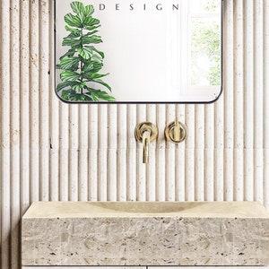 Custom Order Beige Travertine Sink,Handmade Travertine Bathroom Vanity Sink, Travertine Vessel Sink, Bathroom Decor