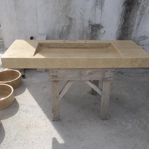 Custom Order Beige Travertine Sink,Handmade Travertine Bathroom Vanity Sink, Travertine Vessel Sink, Bathroom Decor
