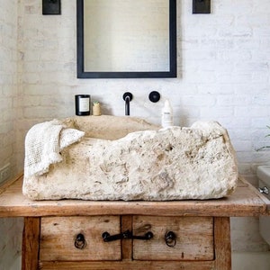 Custom Order Classic Beige Travertine Sink (W)22&#39;&#39; x (D) 16&#39;&#39;x (H)9&quot;