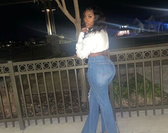 Curvy Ripped Jeans - Etsy