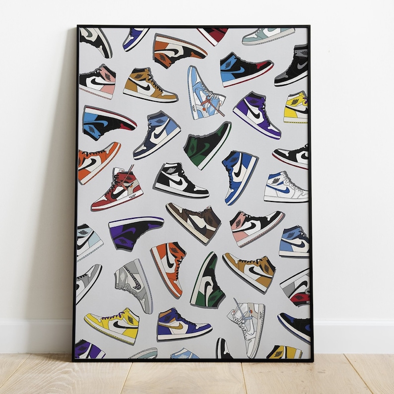 Nike Sneakers Poster Air Jordan 1s Poster Nike Jordan Etsy