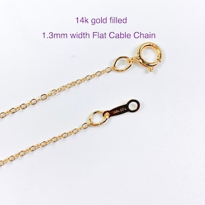1 pièce, collier avec finition or 14 carats, chaîne torsadée plate de 1,3 mm avec fermoir à ressort, 16 pouces ou 18 pouces, 1/20 14 carats GF, fabriqué aux États-Unis