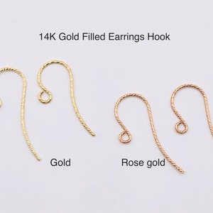 1 Paar, 14K Gold filled Glitzer französischer Ohrhaken, Ohrringe Haken