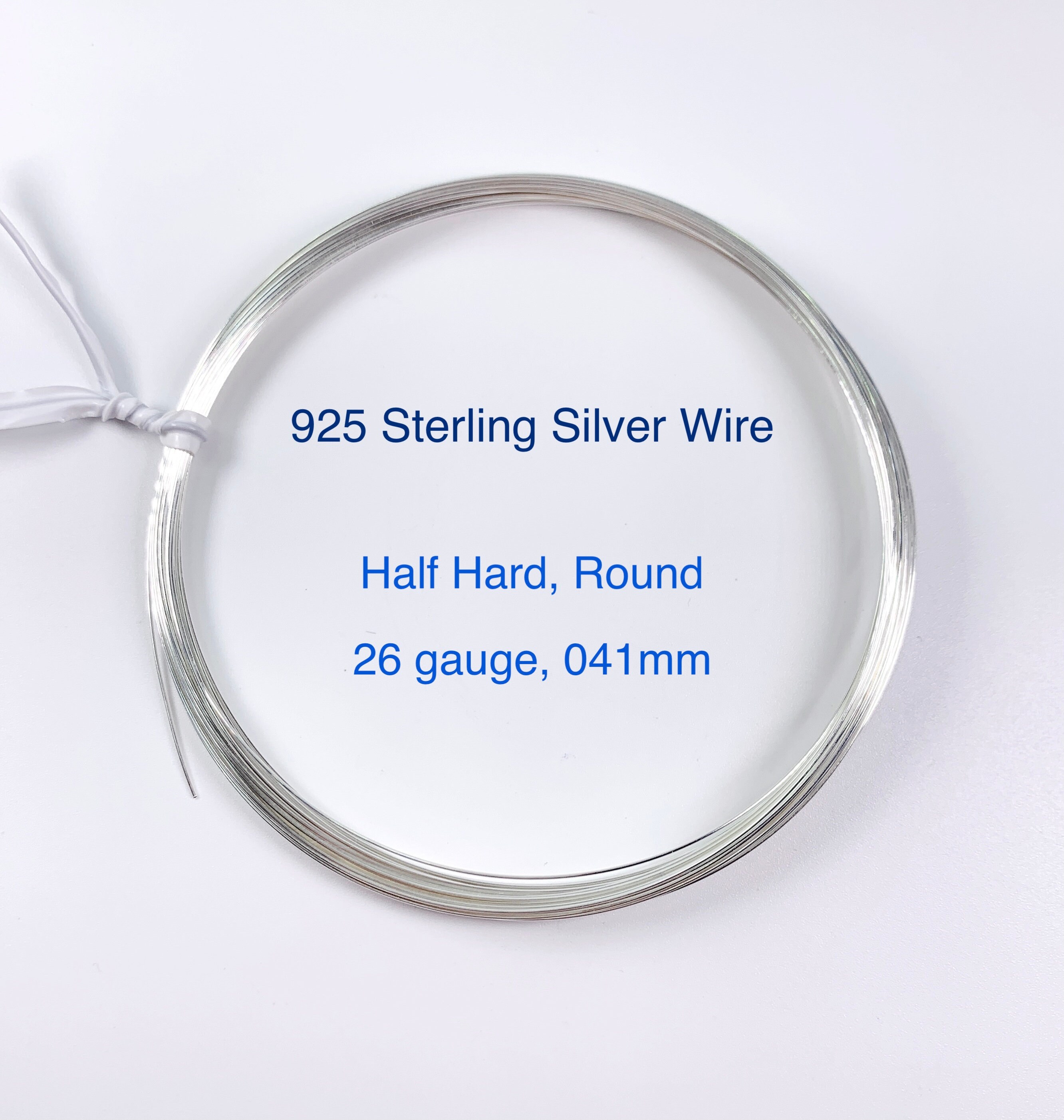 925 Sterling Silver Wire | Half Round | Half Hard | 10-24 Gauge | 1-10 ft |  USA