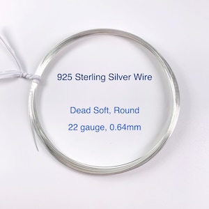 Drut ze srebra próby 925, grubość 22, 0,64 mm, bardzo miękki (DS), drut okrągły