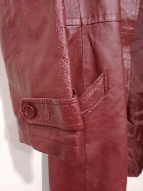 Bagatelle Womens Burgundy Leather Belt Jacket, Bagate… - Gem