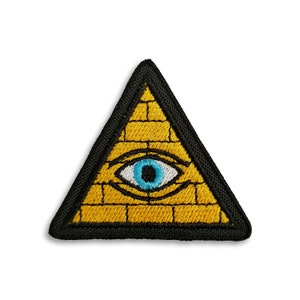 Illuminati Pyramid Eye Embroidery Patch (3pcs) - Iron On Patch, Sew On Patch - Eye Of Providence, Occult, Sigil, Mysticism, Mix Patches