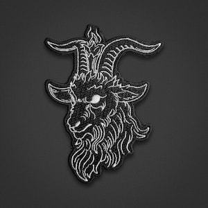 Baphomet Embroidered Patch - Goat, Satan, Lucifer, Leviathan, Black Metal, Witch, Devil, Goth, Occult, Wicca - Sew-On Patch