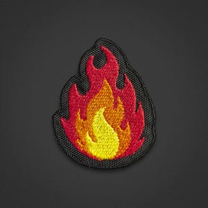 Fire Embroidered Patch (3pcs) - Flame, Fireball, Ablaze, Illuminated - Sew-On Patch