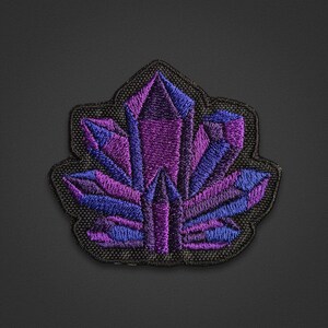 Amethyst Embroidered Patch (3pcs) - Geode Amethyst, Crystal Amethyst, Purple Mineral, Magic Stone - Sew-On Patch