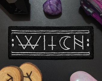 Witch Sigil Embroidered Patch - Wicca, Heathen, Pagan, Folklore, Magic, Occult, Ritual, Spell, Wisdom, Runes - Sew-On Patch