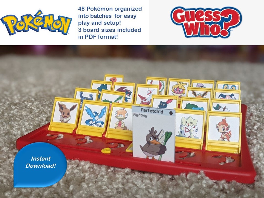 Guess Who Pokemon Go With 48 Pokemon Grandparent Friendly - Etsy Canada
