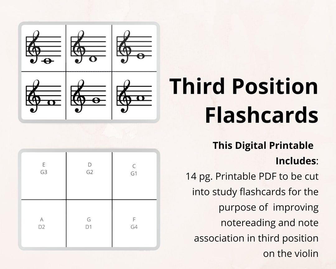 Violin Third Position Flashcards Etsy
