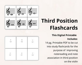 Violin Third Position Flashcards