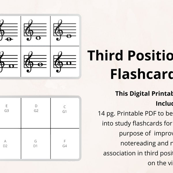 Violin Third Position Flashcards